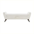 thumbnail image 6 of Teddy Upholstery 60-Inch 2-Seat Storage Bench, Mid-Century Modern Beige-Toned with Wood Legs, 6 of 10