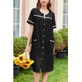 thumbnail image 2 of Ekouaer Nightgowns for Women Hospital Gown with Pockets Button Down Sleep Shirt Short Sleeve Sleepwear, 2 of 5