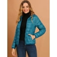 thumbnail image 2 of INSPIRE CHIC Women's Hooded Packable Thickened Zip Down Short Puffer Coat, 2 of 6