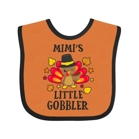 

Inktastic Mimis Little Gobbler with Turkey and Leaves Gift Baby Boy or Baby Girl Bib