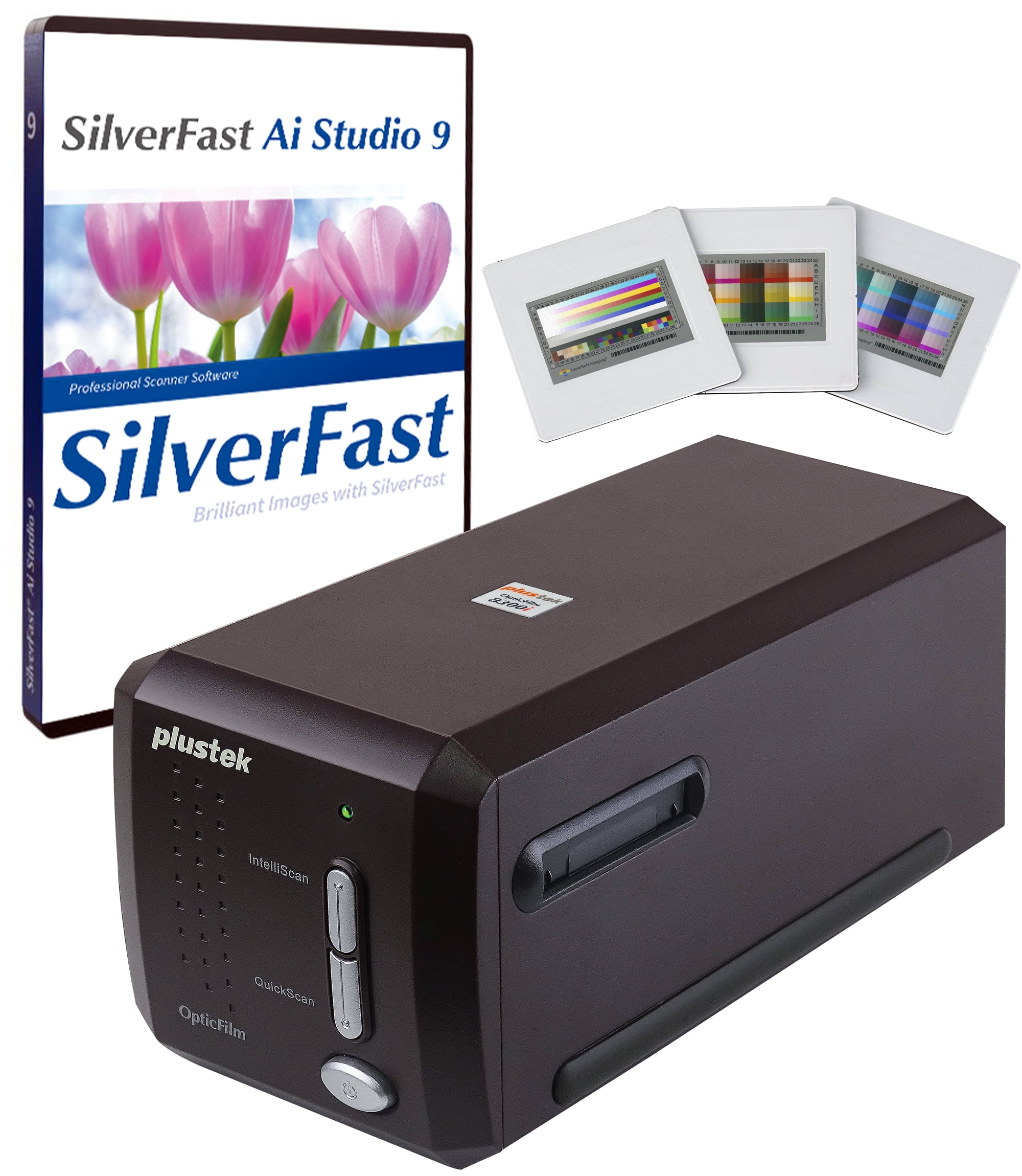 Plustek OpticFilm 8300i Ai Film Scanner - Converts 35mm & Slide into Digital, SilverFast Ai Studio 9 + Advanced IT8 Calibration Target (3 Slide) - Walmart.com