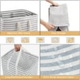thumbnail image 4 of 2-Pack Extra Large Laundry Basket, Waterproof, Freestanding Laundry Hamper, Collapsible Tall Clothes Hamper with Extended Handles for Clothes Toys, 100L/26.42 gal,Gray & white stripes, 4 of 7