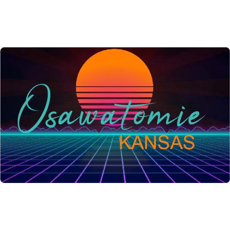 

Osawatomie Kansas 4 X 2.25-Inch Fridge Magnet Retro Neon Design