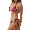 thumbnail image 2 of Lsque Pink Glitter Pattern Women Two Piece Swimsuit Sexy Swimwear Halter String Triangle Bikini Sets, 2 of 6
