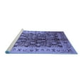 thumbnail image 2 of Ahgly Company Machine Washable Indoor Square Oriental Blue Industrial Area Rugs, 4' Square, 2 of 4