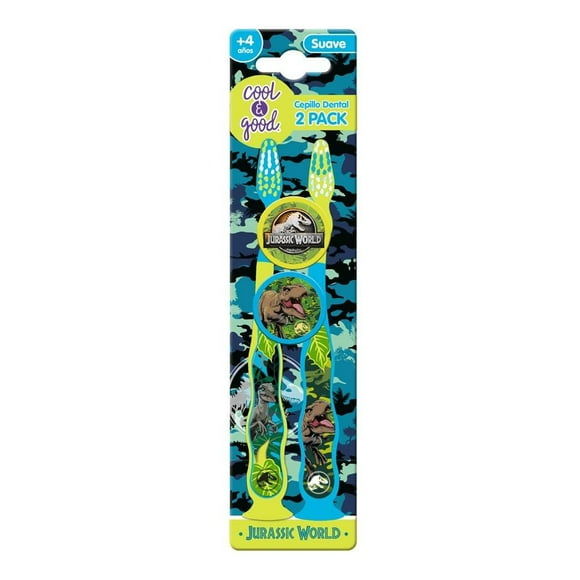Cepillo dental Cool & Good Jurassic World suave 2 pzas con protectores
