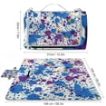 thumbnail image 2 of Awypu Luxury Leather Abstract Splattered Paint Drops Purple White Embossed Leather Square Outdoor Picnic Mat for Camping Hiking Festivals 58.3x58.3in, 2 of 6