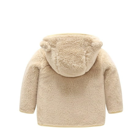 

Kids LYXSSBYX Two Piece Sets Clothing Toddler Kids Baby Grils Boy Cute Ear Zipper Solid Thick Hooded Coat Warm Outwear