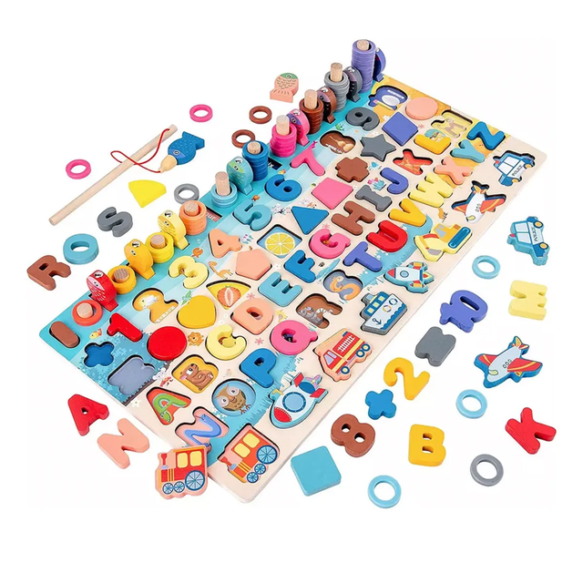 Juguete Educativo Tablero De Madera Niños Matemáticas Letras Xtellar multicolor