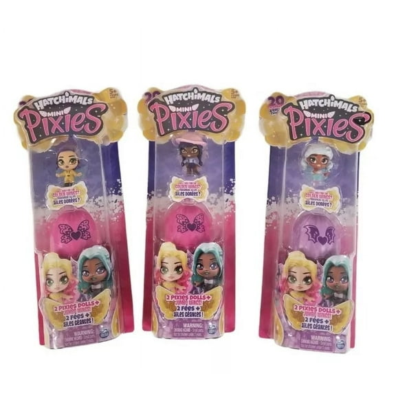 Hatchimals Mini Pixies 2 Dolls + Jumbo Wings Mix n Match ~ Lot of 3-Pack Toys