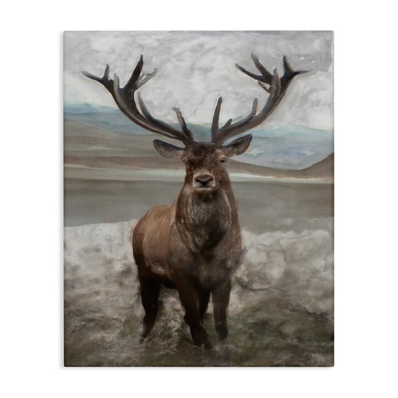 Stupell Industries Traditional Moose Encounter Landscape Canvas Art, 16 x 20, by Stellar Design Studio