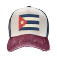 thumbnail image 2 of Cuban Flag Retro Distressed Baseball Cap Dad Hats for Men Women Vintage Trucker Hat Low Profile Ball Caps, 2 of 7