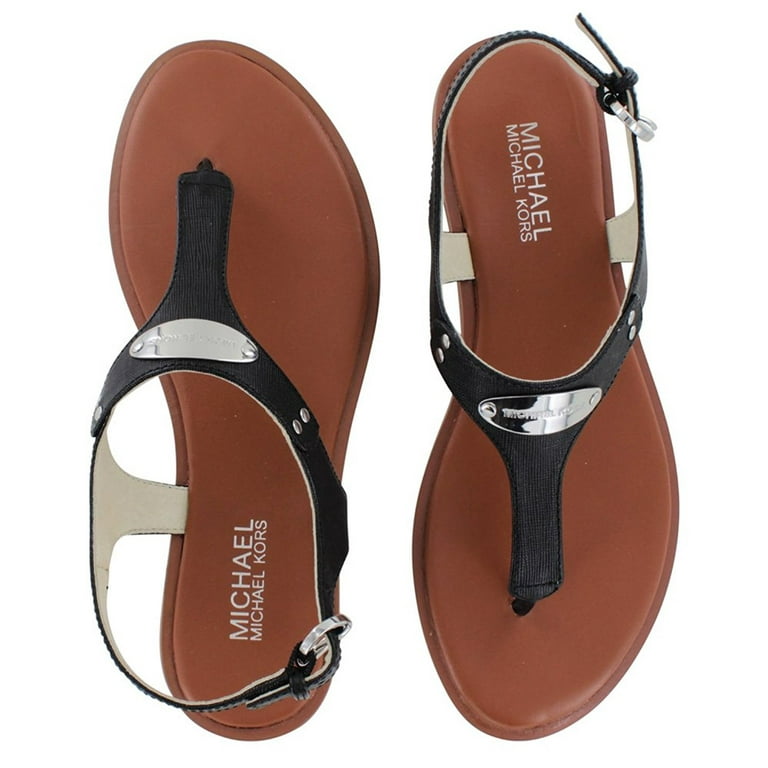 MICHAEL Michael Kors Women's Leather MK Plate T-Strap Thong