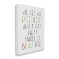 thumbnail image 2 of Stupell Industries Different Is Beautiful Inspirational Typography Quote Kids Painting Gallery-Wrapped Canvas Print Wall Art, 24 x 30, Design by Lux + Me Designs, 2 of 5