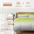 thumbnail image 6 of 3 Piece Green Gray Ombre Duvet Cover Set Twin Size, Microfiber Comforter/Quilt Cover with Corner Ties and 2 Pillowcases, Modern Gradient Abstract Art All Season Soft Bedding with Zipper Closure, 6 of 8