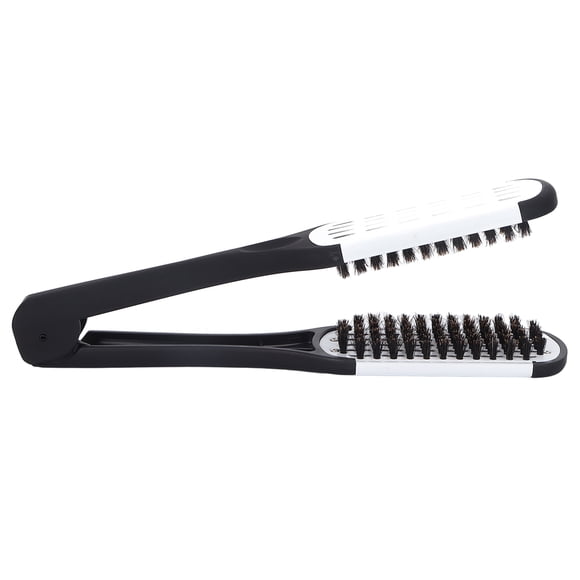 Cepillo de abrazadera para el cabello, cepillo de abrazadera para barba de doble cara para alisar la barba cepillo para férula capilar diseñado con precisión