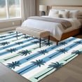 thumbnail image 5 of Palm Trees Washable Living Room Rugs 8'x10', Tropical Plant Green Blue Stripes Low Pile Throw Large Area Rug Non-Slip Sturdy Edge Binding Carpet for Bedroom Dining Room Office, 5 of 9