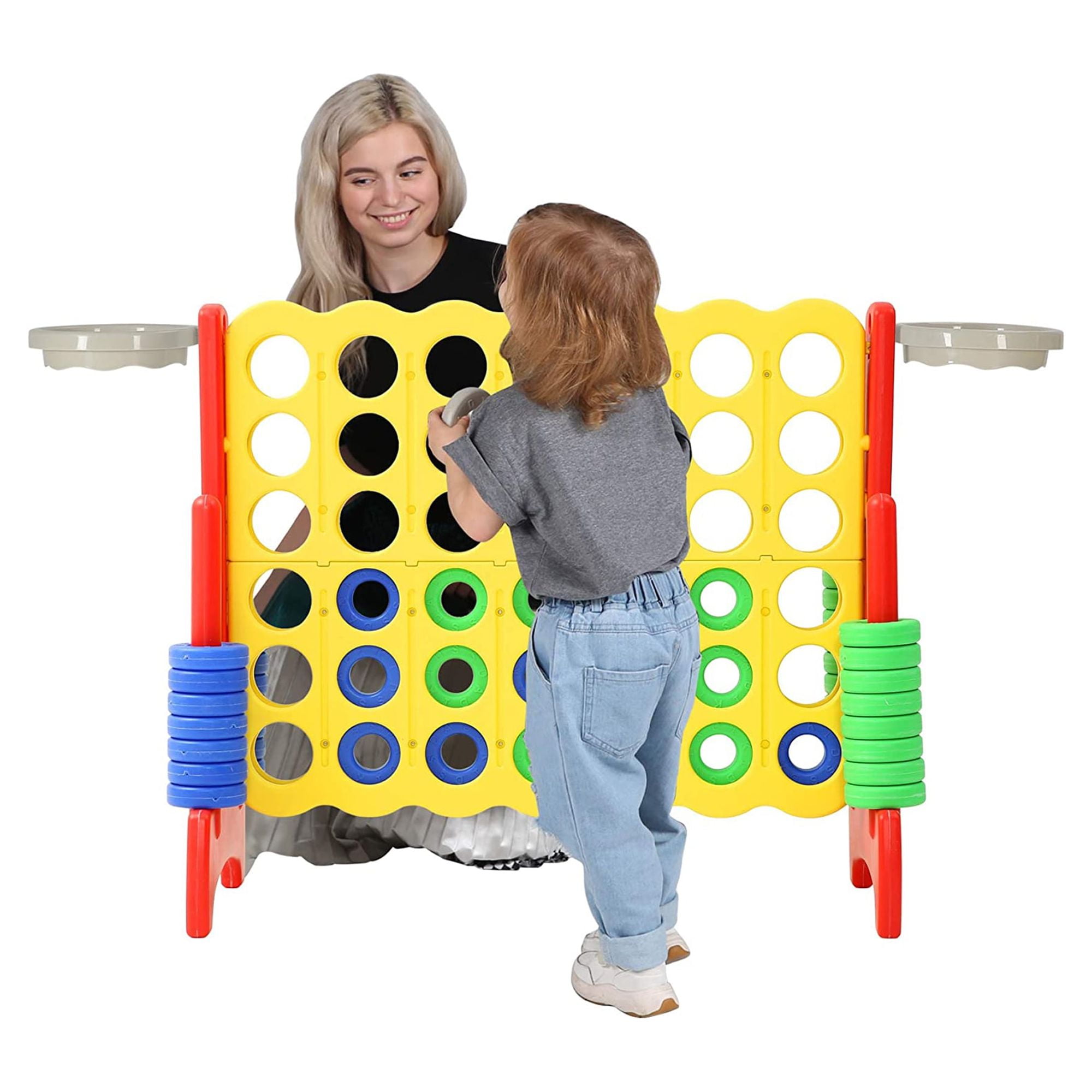 SDADI Giant 33 Inch 4-In-A-Row Game and Basketball Activity Floor Game