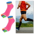 thumbnail image 3 of 4 Pairs Full Finger Toe Socks Men Women Non Slip Sticky Five Toe Socks for Sport Daily Fit Mutlicolor Rose Red, 3 of 7