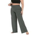 thumbnail image 4 of HDE Women's Plus Size Yoga Pants High Waisted Wide Leg Leggings Charcoal 5X, 4 of 6