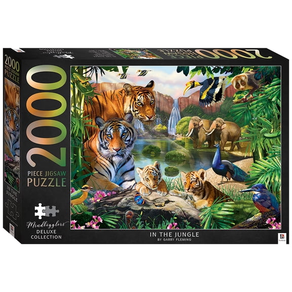 Mindbogglers Deluxe Collection in The Jungle Jigsaw Puzzles, Plastic, 2000 Piece