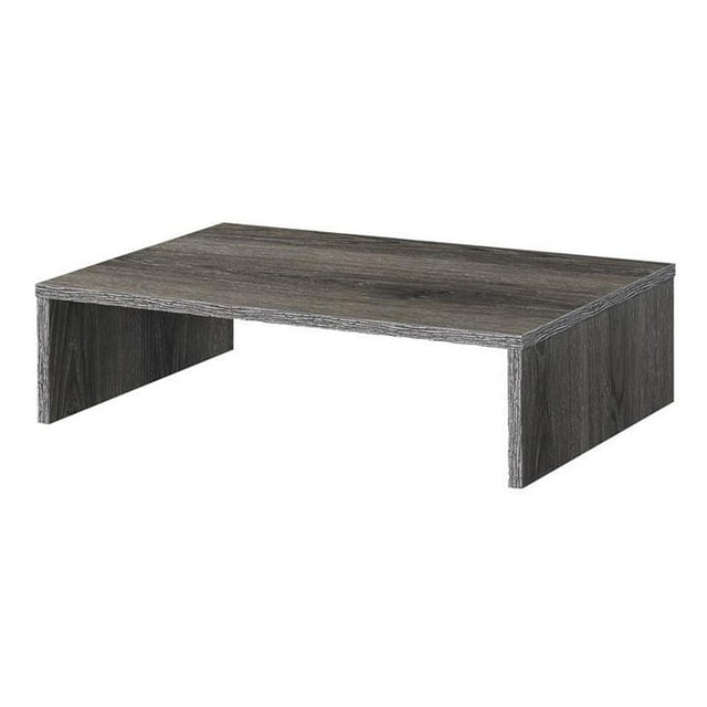 Pemberly Row Contemporary Wood Large Monitor Riser for TVs up to 23" in Gray