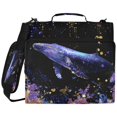 thumbnail image 2 of Zipper Binder with Shoulder Strap 2 inch 3 Ring Waterproof File Folder Organizer Bag 500 Sheet Whale and Rose Pattern, 2 of 8