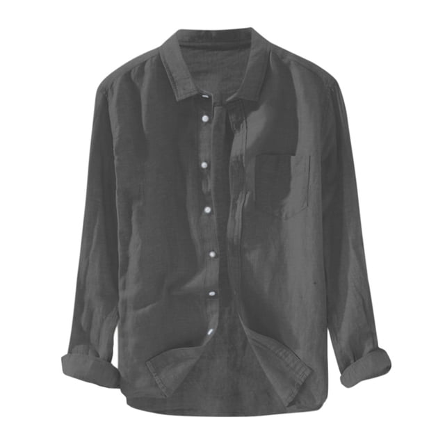 Product Category Men's Dress Shirts - Linen Button-Front Long Sleeve Solid Pocket Blouse for Men Platform Competitors Title Analysis Included