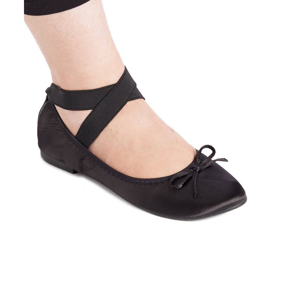 Womens Ankle Strap Ballet Flats Think