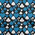 thumbnail image 1 of oneOone Cotton Silk Medium Blue Fabric Poker Card Dress Material Fabric Print Fabric By The Yard 42 Inch Wide, 1 of 4