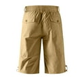 thumbnail image 6 of USNSM (M-5XL) Big and Tall Men's Cargo Shorts Relaxed Fit Mens Running Shorts 7 Pockets Elastic Waist Cotton Hiking Shorts Yellow XXXXXL, 6 of 8