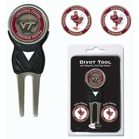 Team Golf NCAA Virginia Tech Divot Tool Pack With 3 Golf Ball Markers