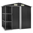 thumbnail image 1 of vidaXL Garden Shed with Rack Anthracite 205x130x183 cm Iron, 1 of 4