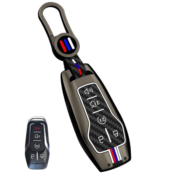 for Ford Key Fob Cover Case, Metal Shell Car Smart Key Holder keychain Compatible for Explorer Mustang F150 Edge Fusion Lincoln MKZ MKC