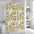 thumbnail image 6 of Orange Bathroom Shower Curtains with 12 Hooks Polyester Waterproof Shower Curtain for Stalls and Bathtubs Green Botanical Watercolor Summer Fruits Decorative Bathroom Privacy Curtain 72x96 Inches, 6 of 9