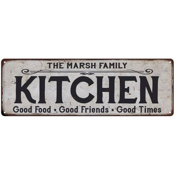 THE MARSH FAMILY KITCHEN Gift Chic Metal Sign 6x18 206180039495