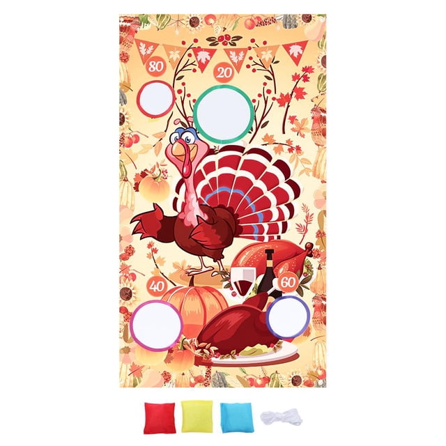 Sandbag Throwing Game Hanging Banner Reusable Sandbag Throwing Game Hanging Banner Folding Sandbag Throwing Game Cartoon Banner with Bandage Rope for Gaming
