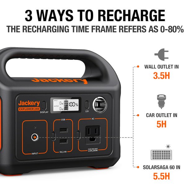 Jackery Explorer 240 Portable Power Station, 240Wh Backup Lithium