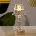thumbnail image 2 of Vintage Table Lamp Transparent Night Light, 5.5" Tea Light Candle Holders - Led Bedside Lamp Ambient Lighting for Bedroom Decor, Retro Decorative Ornament for Home Living Room Birthday Gift A, 1Pcs, 2 of 7