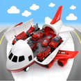 thumbnail image 4 of Aircraft Passenger Plane Carrier Kids Air Freighter Toy with 6 Vehicles for Kids Fire Fighting Trucks, 4 of 7