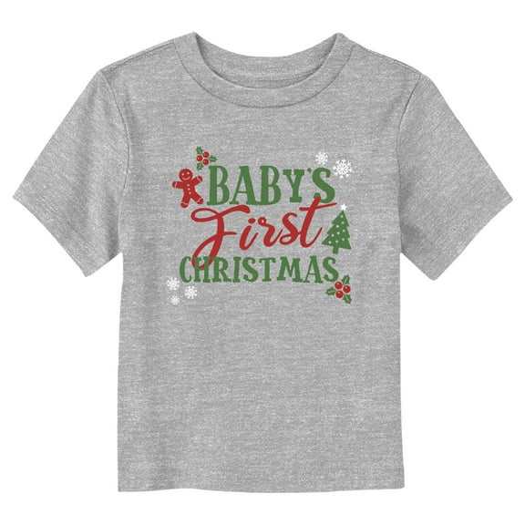 Toddler's Lost Gods Baby’s First Christmas  Graphic Tee Athletic Heather 5T