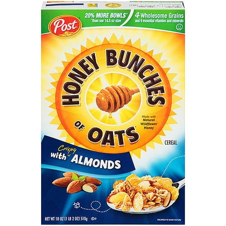 Honey Bunches Of Oats Breakfast Cereal, Almonds, 18