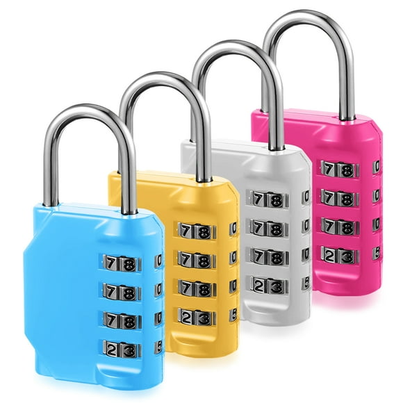 Riwesomey Candado con contraseña de 4 piezas, dispositivo de bloqueo de tamaño pequeño, combinación profesional, accesorios de bloqueo de Herramientas y ferretería