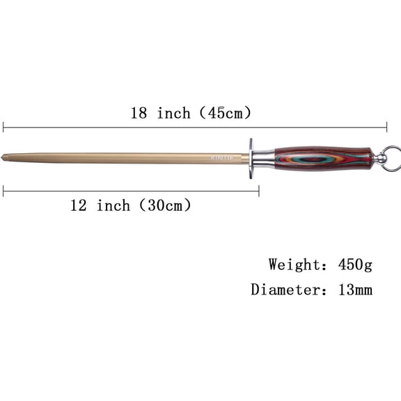 Professional Honing Rod Knife Sharpener High Carbon Steel Magnetized 12 Inch for All Chef Knives