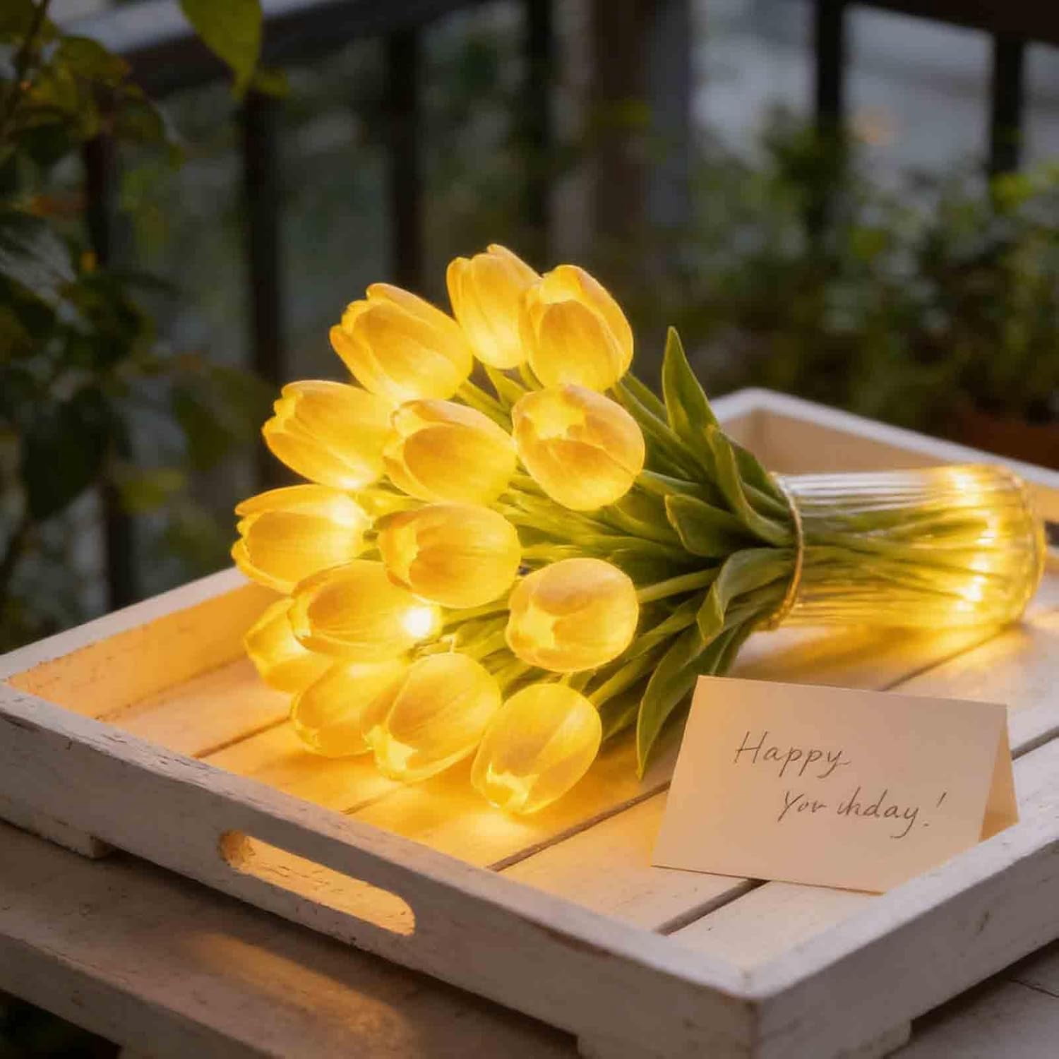 Radiant Romantic Tulip Light with a Vase, 15 PCS Twinkling Tree Tulips Led Night Light, 2026 New Flower Shaped Ambient Lamp for Bedroom Bedside Decor & Gift