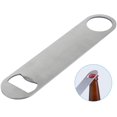 thumbnail image 2 of Juego de 10 abridores de botellas planos de acero inoxidable con mango recubierto de plata., 2 of 5