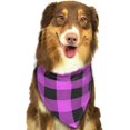 thumbnail image 6 of Rateoe Purple Black Buffalo Plaid Drawing Dog Bandanas Washable Cotton Triangle Cat Scarfs ,Pet Scarf for Small Medium Large Dogs and Cats, 6 of 6