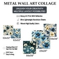 thumbnail image 4 of Designart "Nautical Blue Ivory Floral Grace" Floral Wall Art Set Of 5 - Teal Cottage Hallway Metal Art Print Set, 4 of 6
