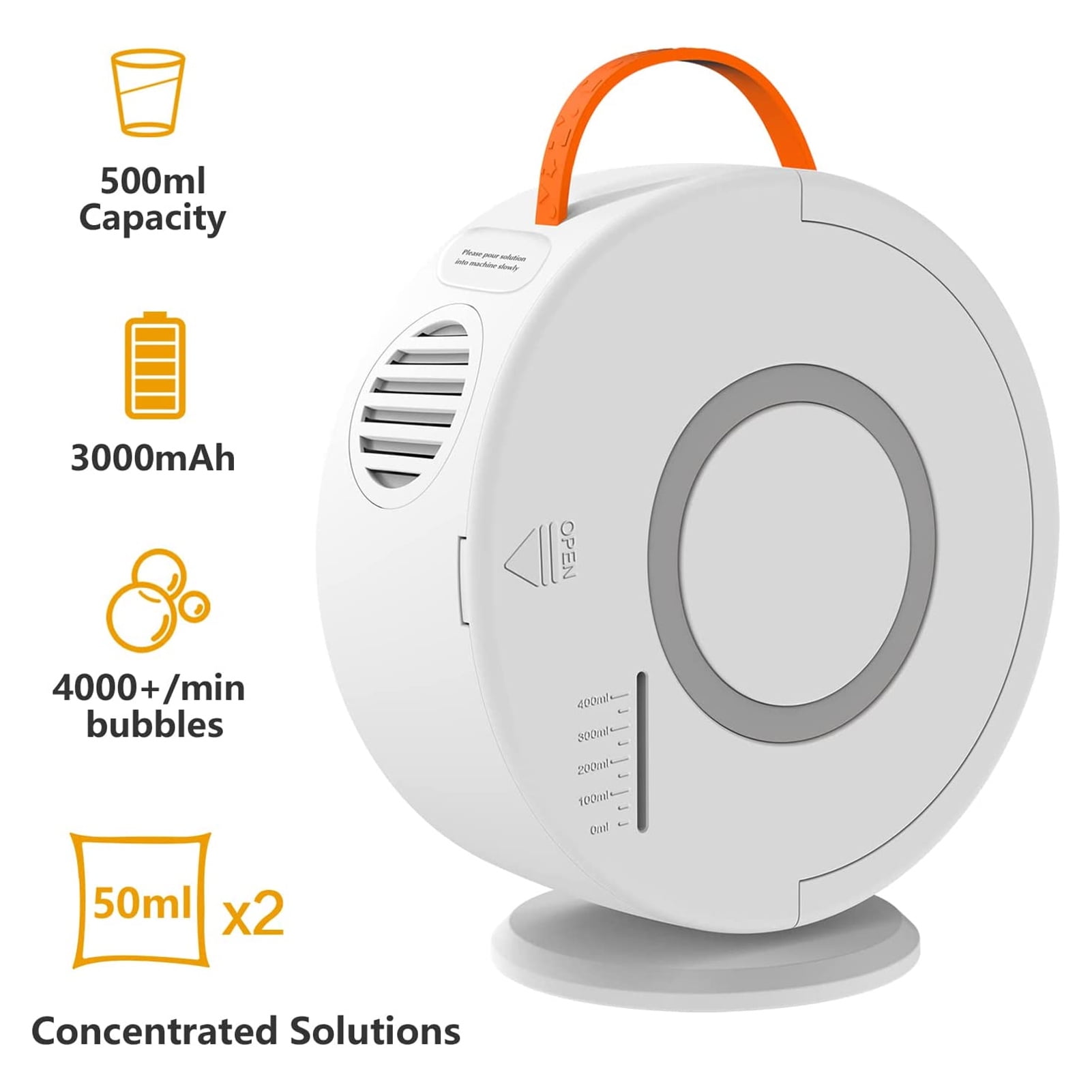 Automatic Bubble Machine 360 Degree Rotation Bubble Machine USB Rechargeable for Indoor and Outdoor Fun