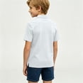 thumbnail image 6 of Boys' School Uniform Short Sleeve Polo Shirt Button Closure Moisture Wicking Performance Material, 6 of 7